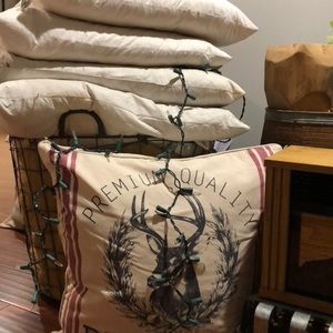 Reindeer Pillow - feather filled